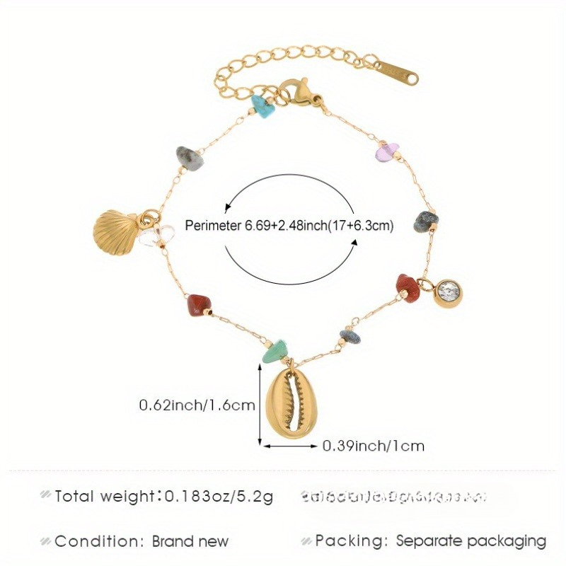 Women's Exquisite Stainless Steel Seashell Bracelet, Ocean-Inspired